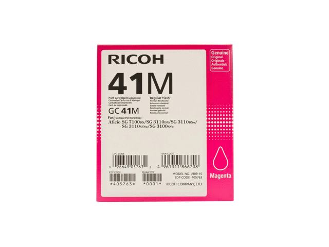 Консумативи Оригинален Ricoh Magenta Gel High Yield GC 41M