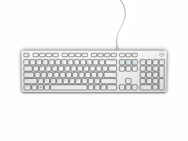 Клавиатури Dell KB216 Wired Multimedia Keyboard English White