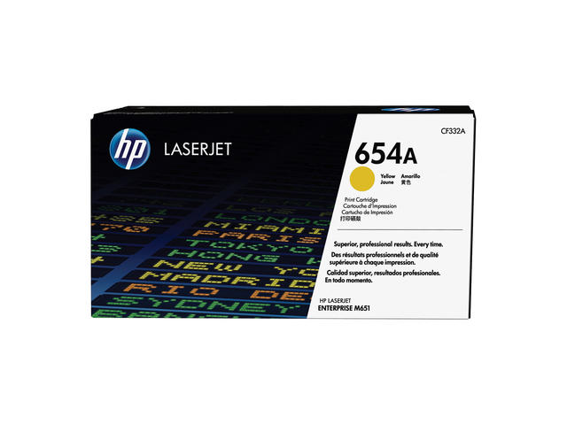 Консумативи Оригинална тонер касета HP 654A Yellow