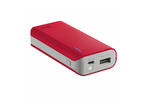 Външни батерии TRUST Primo Power Bank 4400 mAh, в червено