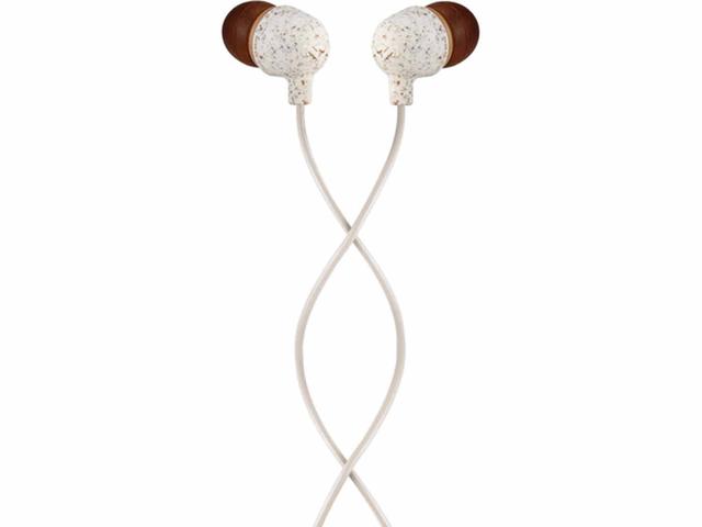 Слушалки Marley Little Bird, в бяло-кафяво