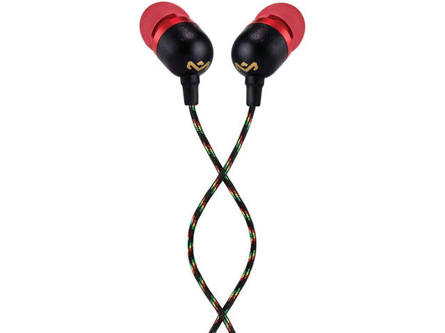 Слушалки Marley Smile Jamaica, в черно-червено