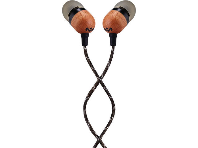 Слушалки Marley Smile Jamaica, в черно-кафяво