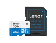 Карти памет 32GB microSDHC Lexar High-Performance 300x Adapter