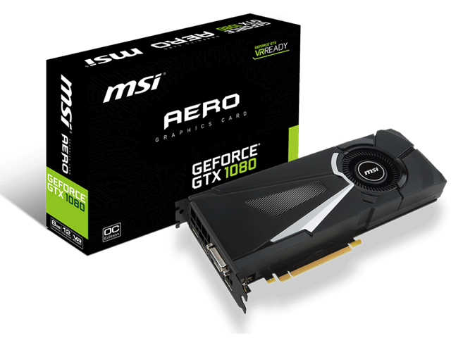 Видео карти MSI GeForce GTX 1080 AERO 8G OC