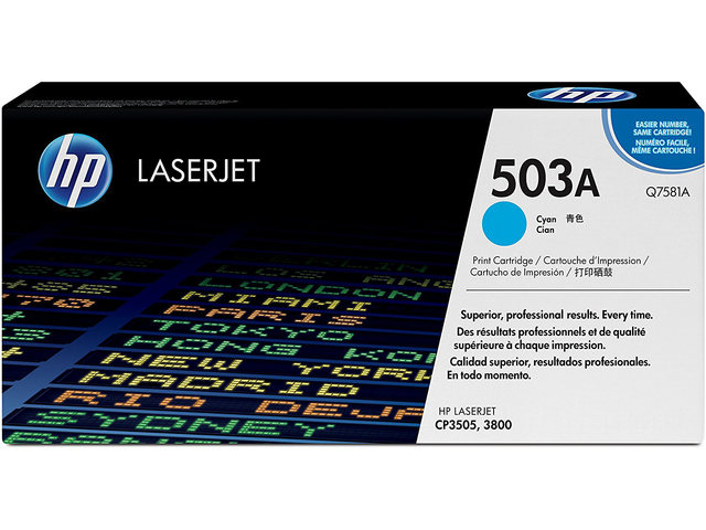 Консумативи Оригинален тонер HP 503A Cyan LaserJet