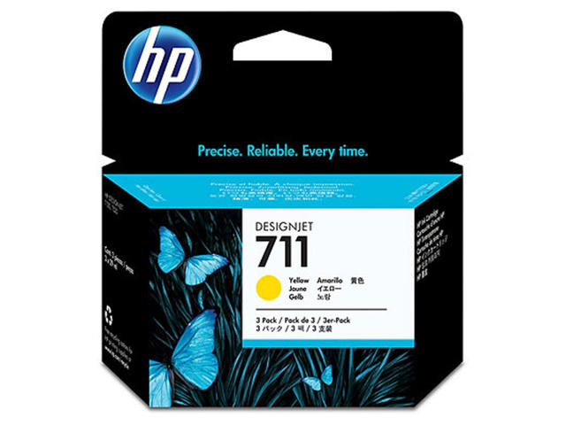 Консумативи Оригинален консуматив HP 711 3-pack 29-ml Yellow Ink Cartridges