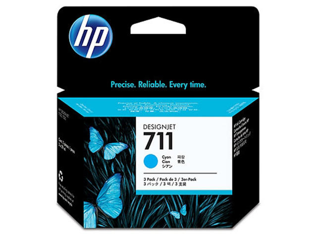 Консумативи Оригинален HP 711 3-pack 29-ml Cyan Ink Cartridges