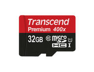 Карти памет 32GB microSDHC Transcend Premium Class 10 400x Adapter