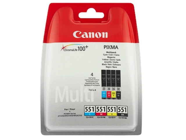 Консумативи Оригинален Canon CLI-551 CMYB Multipack