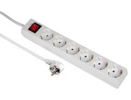 Разклонители Hama 6-Way Power Strip, 5 метра, бял