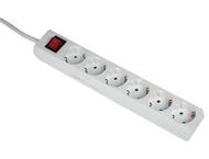 Разклонители Hama 6-Way Power Strip, 5 метра, бял