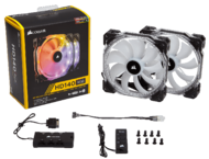 Вентилатори Corsair HD140 RGB LED High Performance 140mm PWM Fan — Twin Pack with Controller