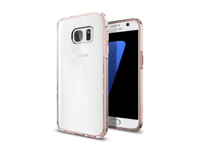 Калъфи Spigen Ultra Hybrid Case - хибриден кейс с висока степен на защита за Samsung Galaxy S7 (прозрачен-розово злато) 