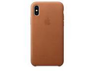 Калъфи Apple iPhone X Leather Case, в кафяво