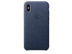 Калъфи Apple iPhone X Leather Case, в тъмносиньо