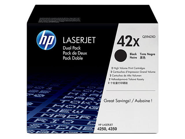 Консумативи Оригинален HP 42X Black Dual Pack LaserJet