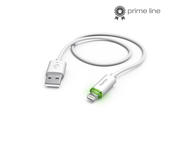 Кабели и Адаптери Hama зареждащ/синхронизиращ кабел, Lightning, с LED индикатор, 1 метър, в бяло