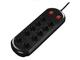 Разклонители Hama Power Strip, 10 гнезда, 2 ключа, 2 метра, в черно