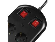 Разклонители Hama Power Strip, 10 гнезда, 2 ключа, 2 метра, в черно