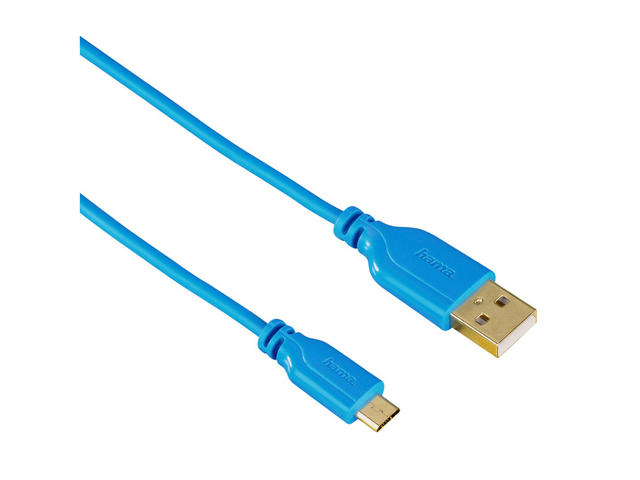 Кабели и Адаптери Hama "Flexi-Slim" Micro USB, в синьо