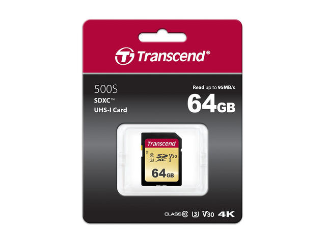 Карти памет Transcend 500S 64GB SDXC