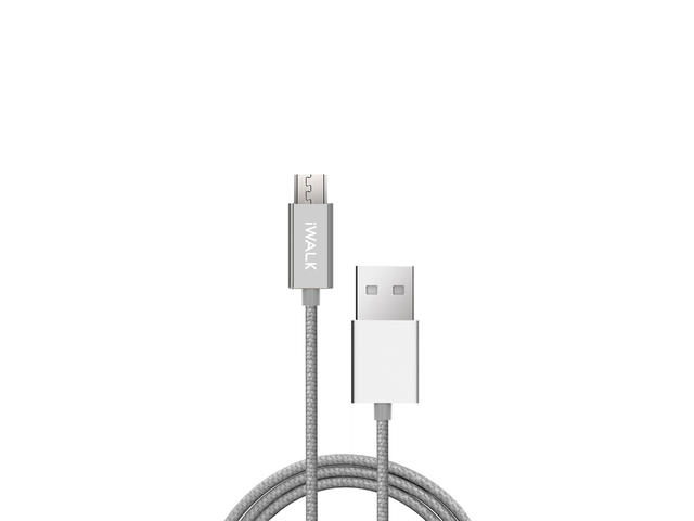 Кабели и Адаптери iWalk Lightning to USB cable Braided Nylon, Silver