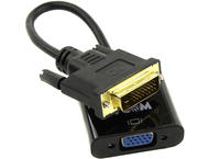 Кабели и Адаптери VCom активен преходник Adapter DVI 24+1 M -> VGA F Аctive - CG491-0.15m