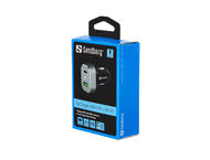 Зарядни устройства Sandberg USB-C + QC 3.0 Car Charger