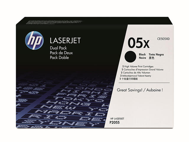 Консумативи Оригинален HP 05X Black Dual Pack LaserJet Toner Cartridges
