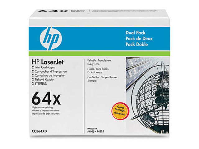 Консумативи Оригинален HP 64X Black Dual Pack LaserJet Toner Cartridges