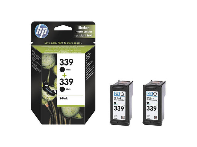 Консумативи Оригинален HP 339 2-pack Black Inkjet Print Cartridges