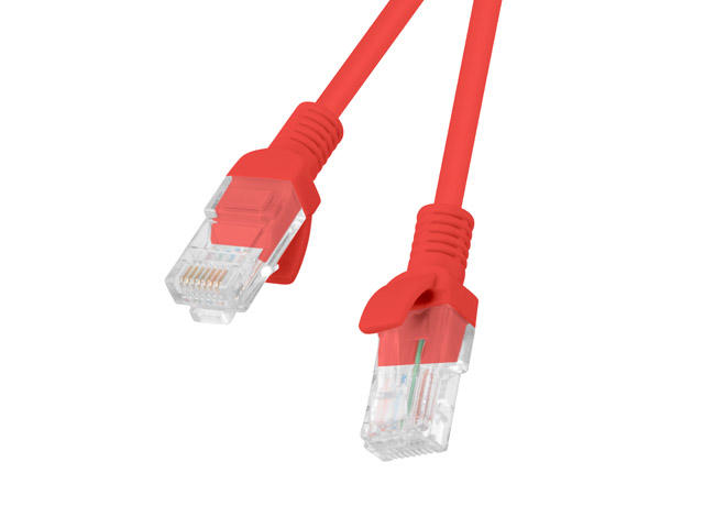 Кабели и Адаптери Lanberg пач кабел CAT5E 1m Red