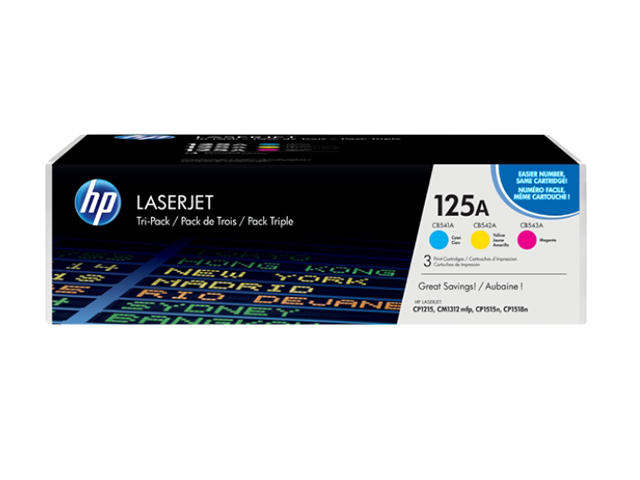 Консумативи Оригинален HP 125A CYM Tri-Pack LaserJet Toner Cartridge