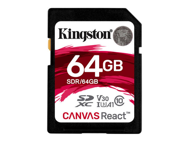 Карти памет 64GB SDXC Kingston Canvas React Class 10 UHS-I U3