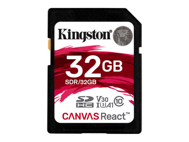 Карти памет 32GB SDHC Kingston Canvas React Class 10 UHS-I U3