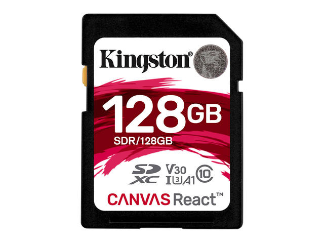 Карти памет 128GB SDXC Kingston Canvas React Class 10 UHS-I U3