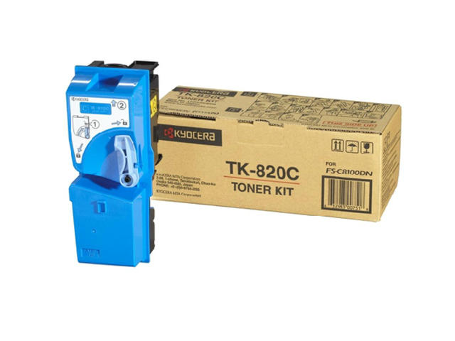 Консумативи Оригинална тонер касета Kyocera TK-820C, синя