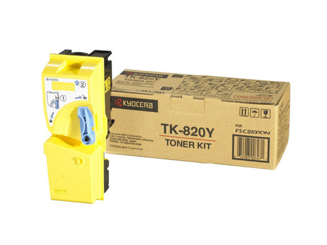 Консумативи Оригинална тонер касета Kyocera TK-820Y, жълта