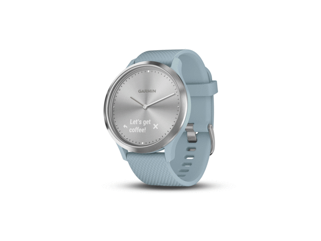 Смарт часовници Garmin vivomove HR Sport, сребрист с Seafoam каишка