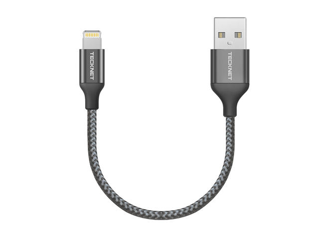 Кабели и Адаптери TeckNet P6010 Apple MFi Certified Lightning to USB Cable 10cm. 