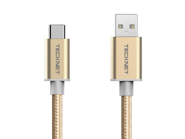 Кабели и Адаптери TeckNet TA502 Braided 3.1 USB-A to USB-C Cable Gold