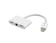 Кабели и Адаптери 4smarts Audio and Charging Splitter Lightning to 2x Lightning + 3.5 mm Aux Audio Connector