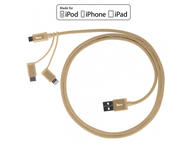 Кабели и Адаптери Torrii KeVable 3-in-1 Universal USB Cable (1m) Gold
