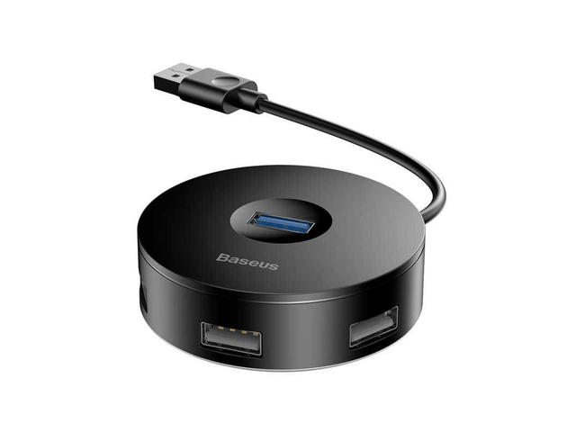 Кабели и Адаптери Baseus USB Round Box Hub Adapter, Black
