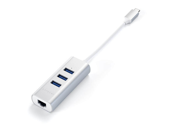 Кабели и Адаптери Satechi USB-C 2-in-1 Ethernet & USB Hub, сребрист