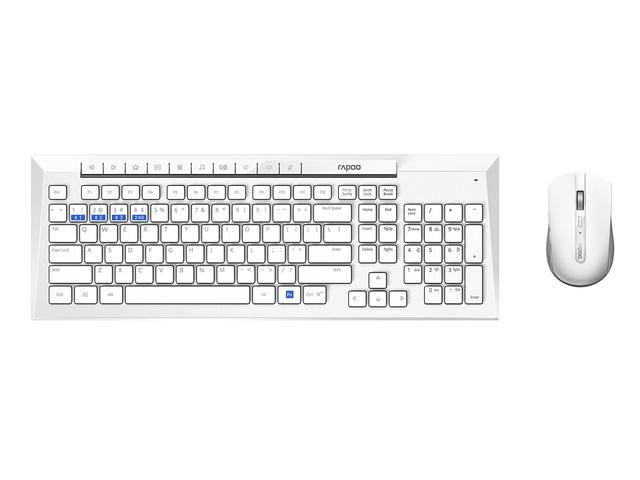 Клавиатури Rapoo 8200M + мишка, в бяло