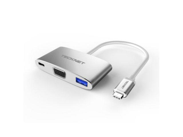 Кабели и Адаптери TeckNet TPD001 USB-C to VGA Multiport Adapter