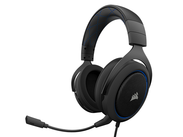 Слушалки Corsair HS50, в черно и синьо