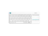 Клавиатури Logitech Wireless Touch Keyboard K400 Plus, в бяло